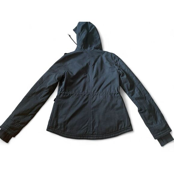 Aeropostale Women’s Full Zip Hoddie Jacket Small Brown Pockets Belted Thumbhol - Picture 2 of 9